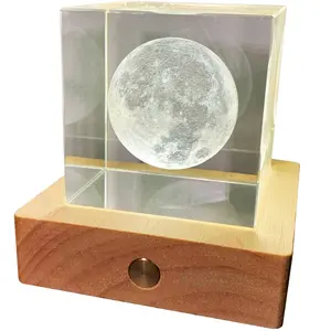 Luna transparente cristal luces empresa venta al por mayor regalo evento regalo noche Luz
