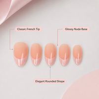 Y94 Kaixin – Faux ongles à presser, couleur nude rose, style French Manucure, courts moyens, forme amande, brillants, couvrance totale, réutilisables, vente en gros