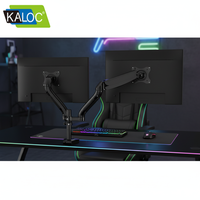 Bras de moniteur double flexible Kaloc DS90-2, vente directe d'usine, 17-32 pouces, pour écran LCD double, support pivotant