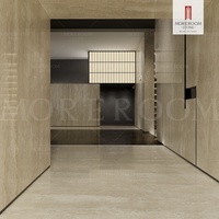 Panneau de mur beige aggloméré artificiel du plat 1200x2400 de pierre de travertin pour l'hôtel