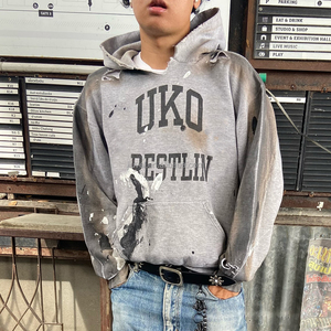 Felpe con Cappuccio Oversize da Uomo in French Terry con Effetto <span class=keywords><strong>Schizzi</strong></span> <span class=keywords><strong>di</strong></span> Vernice e Lavaggio Vintage, Produttore OEM <span class=keywords><strong>di</strong></span> Abbigliamento Streetwear - Product Image 1