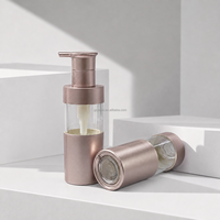Botol Perawatan Rambut PET 150ml Warna Rose Gold Metalik dengan Tutup Pompa PP, Finishing Brushed, Jendela Transparan, untuk Sampo Kondisioner OEM