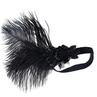 LOWOSAIWOR Feder-Pailletten 1920er Jahre Gatsby-Stirnband für Damen Erwachsenen-Party-Kopfschmuck Modell 16 Einzeln Verpackt ODM-Lieferung