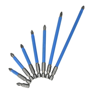 Embouts de tournevis Phillips antidérapants en acier S2 PH2, embouts magnétiques haute dureté 25-150 mm, embouts de tournevis à percussion revêtus de bleu - Product Image 2