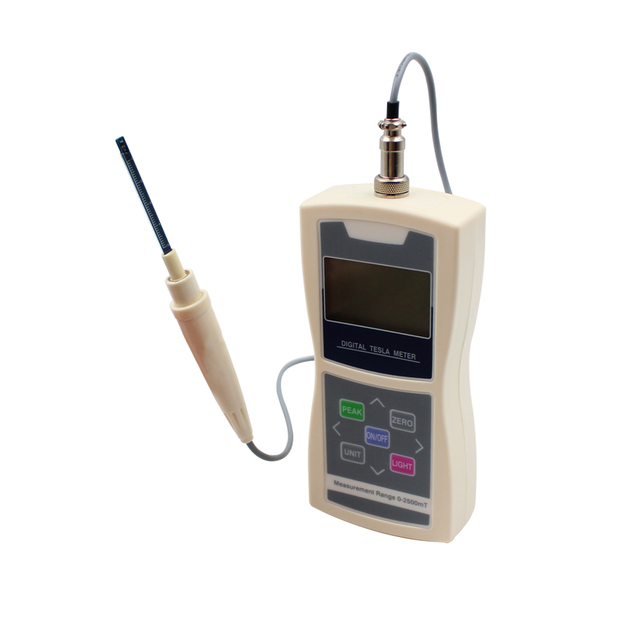 Digital Tesla Meter Gaussmeter 0-2400mT Surface Magnetic Field Tester with Force Measuring Probe