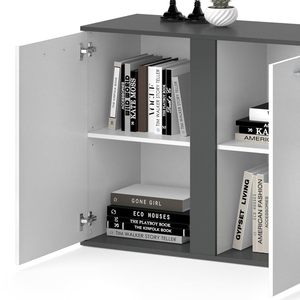 Buffet moderne <span class=keywords><strong>Novelli</strong></span> avec 3 portes, blanc, grande capacité, meubles de salon - Product Image 4