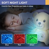 Peluches en coton PP pour bébé unisexes en peluche ours étoile design projecteur musique jouet cadeau d'anniversaire