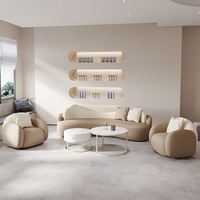 Ensemble de canapés de style crème, meubles modernes, canapé de bureau incurvé pour salon de beauté et zone de repos