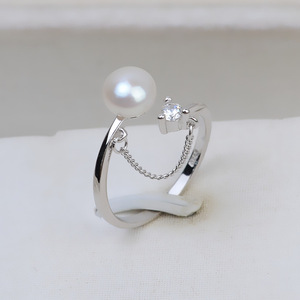 Bague ouverte en argent S925 pour femme, accessoires de bricolage, plateau vide pour perles de 6 à 8 mm, motif ovale, semi-fini, bijoux pour doigts 2037 - Product Image 1