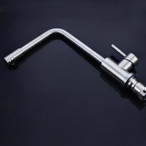 304 Stainless Steel Single-hole <b>Brushed</b> Nickel-colored Kitchen Sink with Cold and Hot 360-degree Rotating Faucet - Product Image 2