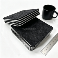 Sous-verres en feutre double face de 3 mm, résistants à la chaleur, réutilisables, antidérapants, pour la maison, le bureau, le bar à café, protection de table pour boissons