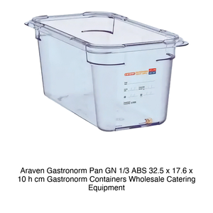 ถาดใส่อาหาร ABS GN 1/3 ขนาด 32.5 × 17.6 × 10 ซม., ความจุ 3.7 ลิตร, ไม่มีฝาปิด, อุณหภูมิใช้งานได้ -40/+80 องศา ° ซี อาราเวน - Product Image 2