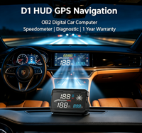 D1 HUD Affichage par réflexion GPS Navigation OBD Ordinateur de bord numérique pour voiture Compteur de vitesse et diagnostic ECU Garantie 1 an