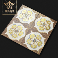 Carrelage en céramique imitation parquet plaqué or vintage, motif floral antique, carreaux décoratifs pour murs et sols, cuisine, salle de bain, café