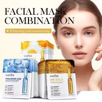Masque facial coréen hydratant et éclaircissant en feuille, aux ampoules d'or 24 carats, soin de la peau bio et végétalien