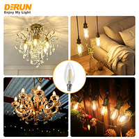Mini ampoule LED à filament, verre transparent ambré nacré, 2W 4W 6W 120V 230V, luminaire suspendu brillant, FMT-C35