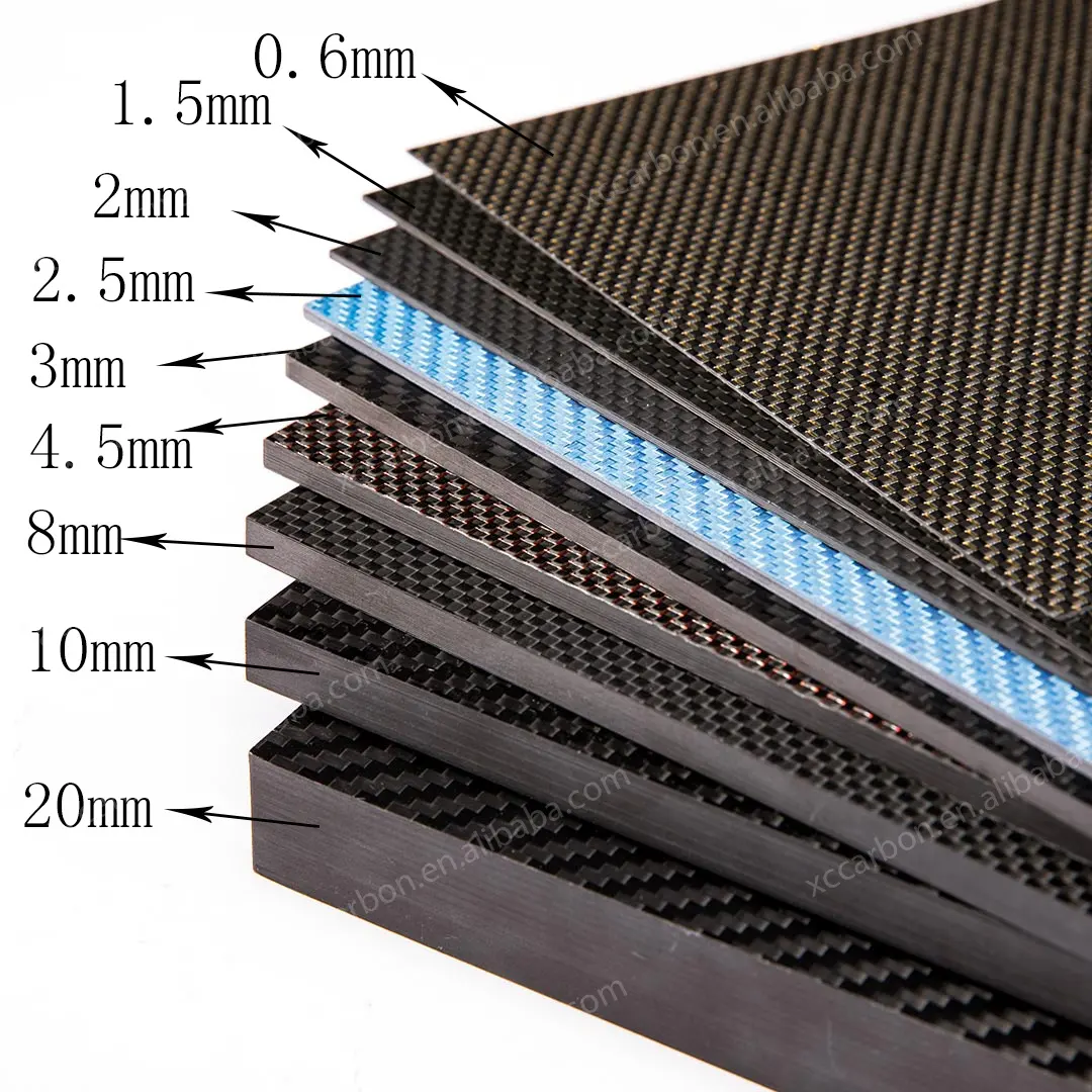 High Quality Lightweight Black and Red Sheet Carbone Fiber Carbon Fibre Sheet Plate Board/ Panels 200 Degree
