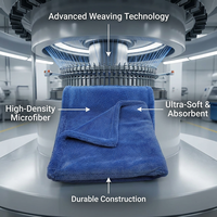 Usine moins cher gris 1200GSM 90X60CM Super absorbant l'eau microfibre boucle torsadée serviette de séchage pour voiture
