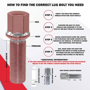 20PC mở rộng 14x1.5 Đen <span class=keywords><strong>Lug</strong></span> bu lông | 33mm / 35mm chân bu lông | bóng bán kính chỗ ngồi bánh xe <span class=keywords><strong>Lug</strong></span> Bolt - Product Image 5