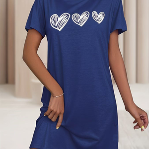 Pigiama a maniche corte da <span class=keywords><strong>donna</strong></span> di alta qualità traspirante con stampa d'amore <span class=keywords><strong>abbigliamento</strong></span> Casual per la casa Sexy e <span class=keywords><strong>comodo</strong></span> per l'estate - Product Image 2