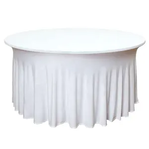 Stretch Elastic Spandex Wavy Round Table Cover