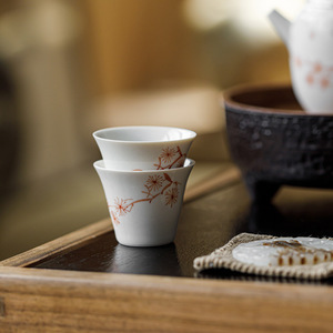 Guanlan Hand Painted Ceramic <b>Teacup</b> Porcelain Floral Design Kung Fu Tea Tasting Cup Single Cup Home Use - Product Image 1