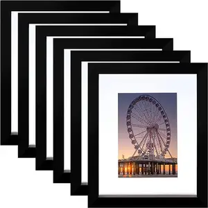 Bingkai foto terbuat dari kayu dan bingkai foto kaca-menampilkan gambar dengan alas Desktop & bingkai kolase dinding set