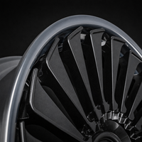 Jantes forgées concaves directionnelles personnalisées, finition Gunmetal avec lèvre argentée polie, 18-24 pouces, 2 pièces, PCD ET personnalisé pour berlines haut de gamme