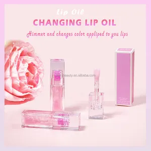 Bestseller klares Lippenpflegegerät Großhandel wasserverschluss Feuchtigkeit funkeln Temperatur Farbwechsel Lippenöl Eigenmarke