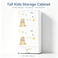Armoire de rangement pour vêtements d'enfants en gros, avec compartiments et roulettes, pour chambre à coucher