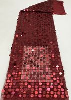 2026 Tulle de luxe or champagne à sequins ronds mélangés, maille ajourée à disques scintillants pour robe de soirée et décoration de voile de mariée