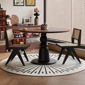 French Retro Style Ash Wood Round <b>Dining</b> <b>Table</b> And Chairs Set 3 Piece <b>Space</b> <b>Saving</b> <b>Dining</b> Room Furniture - Product Image 2