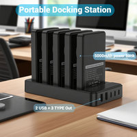 Station Magnétique de Batteries Externes P11 25000mAh (5000mAh*5pcs) 10-en-1 avec Ports de Sortie Type-C USB-A pour la Maison et le Bureau