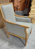 Fauteuil de salon en bois massif de style français, durable, fait main, fauteuil de détente, siège individuel, fauteuil d'appoint