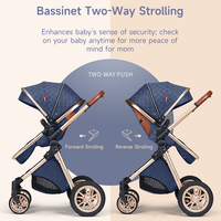 Poussette multifonctionnelle pliable 3-en-1 Purorigin en stock, avec nacelle, siège auto pour bébé et sac de transport pour bébé