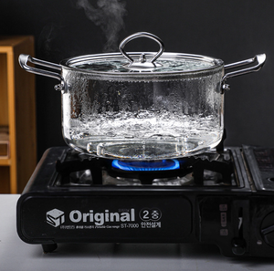 Fogão a Gás com Duas Alças, Panela Alta para Cozinha Doméstica, Grande Capacidade de 5.5L, Panela de Aço Inoxidável com Tampa de Vidro - Product Image 5