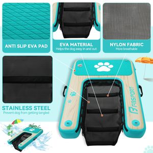 Plataforma Flotante Resistente para Perros, Rampa Inflable Plegable para Mascotas, Plataforma de Escalada Segura para Perros Pequeños, Medianos y Grandes de hasta 220 Libras - Product Image 5