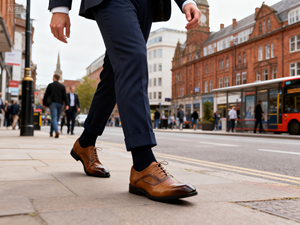 Chaussures habillées officielles personnalisées en cuir Oxford à lacets, à bout pointu, larges, faites à la main, pour homme, idéales pour le bureau et la carrière, collection automne/printemps - Product Image 4