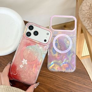 Gradient Seashell Flower <b>Magnetic</b> Phone case for iPhone 17 16 15 Pro Max iridescent shell texture Rainbow Ombre back Cover girls - Product Image 1