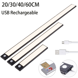 Striscia LED Wireless per Armadio, Illuminazione <span class=keywords><strong>a</strong></span> Induzione per Vetrina, <span class=keywords><strong>Luci</strong></span> LED Ricaricabili USB con Sensore di <span class=keywords><strong>Movimento</strong></span> - Product Image 1