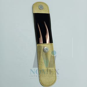 Pince à épiler Dolphin Style Plasma Rose Gold Anodized en acier inoxydable écologique pour extensions de cils antistatiques, soins personnels - Product Image 3