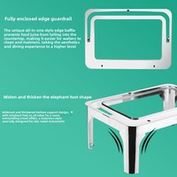 Chauffe-Plats Électrique de Luxe en Acier Inoxydable 304 avec Couvercle Rabattable, Contrôle Tactile et Affichage Numérique, Capacité 9L/13L pour Hôtels