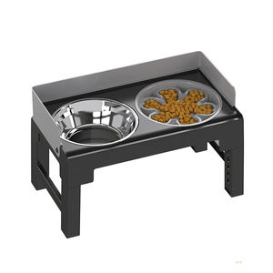 ZMaker 6 mangkuk hewan peliharaan tinggi, mangkuk anjing peliharaan tinggi dapat dilipat dengan baja tahan karat dan mangkuk tempat makan lambat - Product Image 1