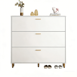 Mobile Porta Scarpe Moderno Multistrato in Legno Bianco Durevole Salvaspazio per Ingresso e Soggiorno - Product Image 1