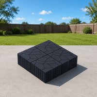 Dalles carrées modernes en PP antidérapantes, imperméables, à surface lisse, emboîtables, pour terrasses extérieures, jardins et parcs