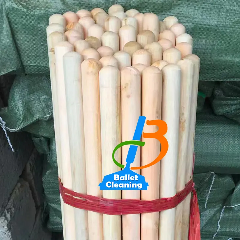 Pemasok Cina penggunaan taman rumah kualitas tinggi ramah lingkungan ujung runcing batang paku kayu pernis tongkat pel pegangan pel kayu