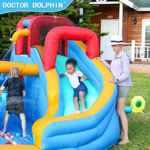 Château gonflable aquatique Doctor Dolphin, vente flash, toboggans aquatiques pour enfants, capacité de 4 personnes, tissu Oxford 420D+840D - Product Image 5