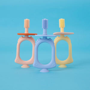 Bébé enfant en bas âge dentition poils doux <span class=keywords><strong>Bebe</strong></span> 360 formation brosses à dents Silicone jouets de dentition sucette gomme masseurs pour nouveau-né - Product Image 4