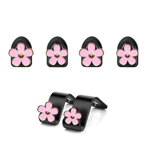 Ganchos para reposacabezas de coche Zou Juhua, diseño de flor rosa, gancho de plástico con cierre a presión para almacenamiento en el asiento trasero, organización y uso decorativo - Product Image 1
