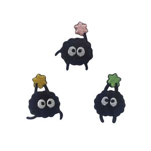 Cute Self <b>Sticker</b> Embroidery Black Cookie Patches for Clothes Bag Phonecase Decoration - Product Image 3